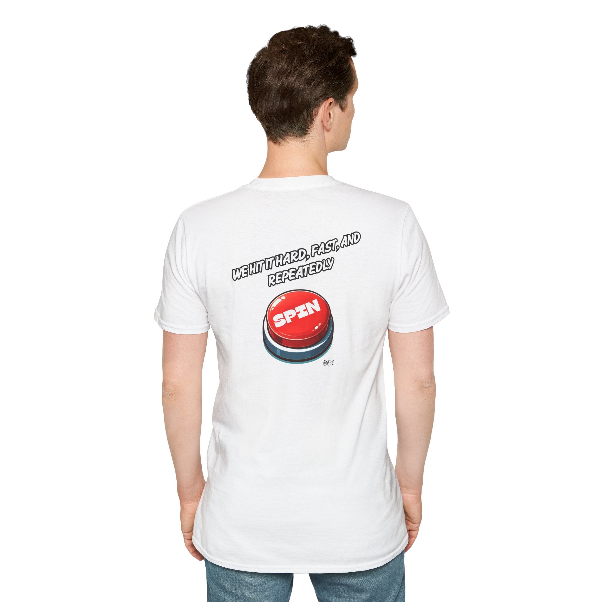 Funny Quote Spin to Win Flirty Tee, Unisex Softstyle T-Shirt, Gambling Shirt, Witty Saying Top, Gift for Gamblers, Humorous Graphic Tee