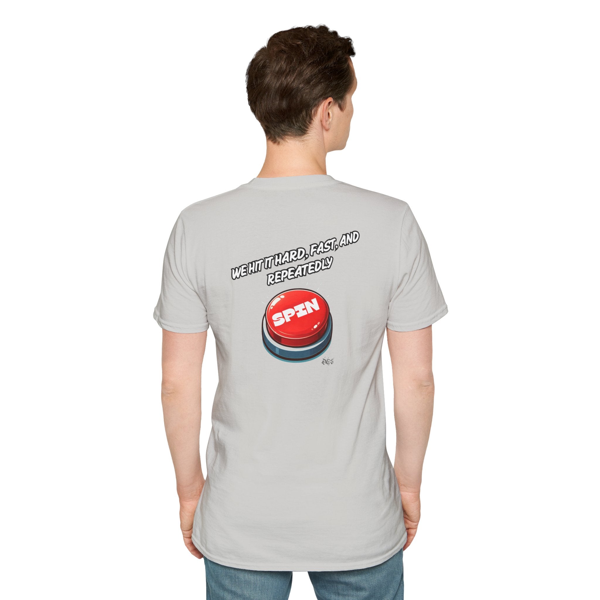 Funny Quote Spin to Win Flirty Tee, Unisex Softstyle T-Shirt, Gambling Shirt, Witty Saying Top, Gift for Gamblers, Humorous Graphic Tee