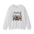Football Mom Crewneck Sweatshirt, Sports Apparel Gift for Moms, Casual Cozy Fashion, Game Day Outfit, Leopard Print Sweatshirt