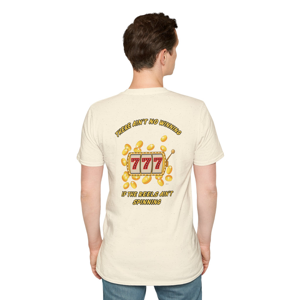 Lucky 7s Unisex Softstyle T-Shirt, Slot Machine Spin to Win Tee, Gambling Lover Gift, Casino Shirt, Vegas Vacation Top