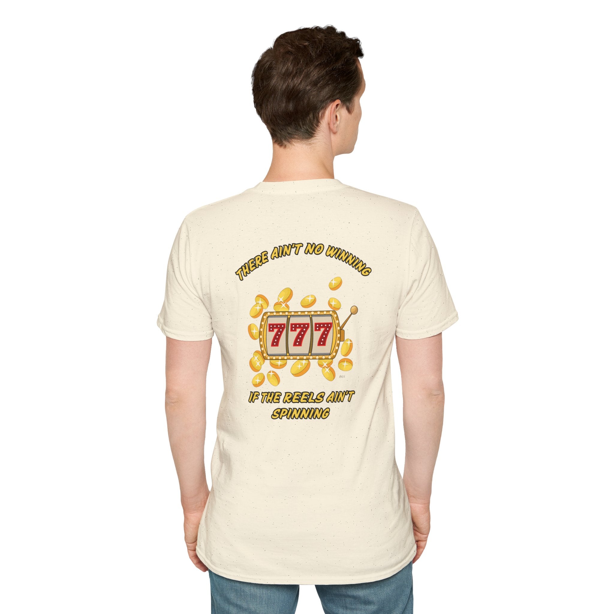 Lucky 7s Unisex Softstyle T-Shirt, Slot Machine Spin to Win Tee, Gambling Lover Gift, Casino Shirt, Vegas Vacation Top