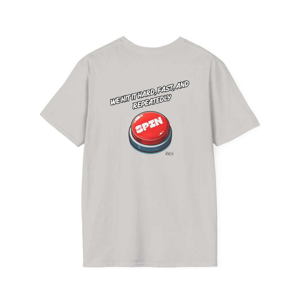 Funny Quote Spin to Win Flirty Tee, Unisex Softstyle T-Shirt, Gambling Shirt, Witty Saying Top, Gift for Gamblers, Humorous Graphic Tee