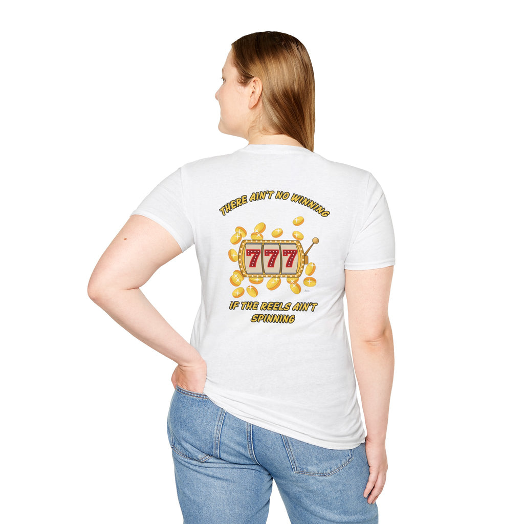 Lucky 7s Unisex Softstyle T-Shirt, Slot Machine Spin to Win Tee, Gambling Lover Gift, Casino Shirt, Vegas Vacation Top