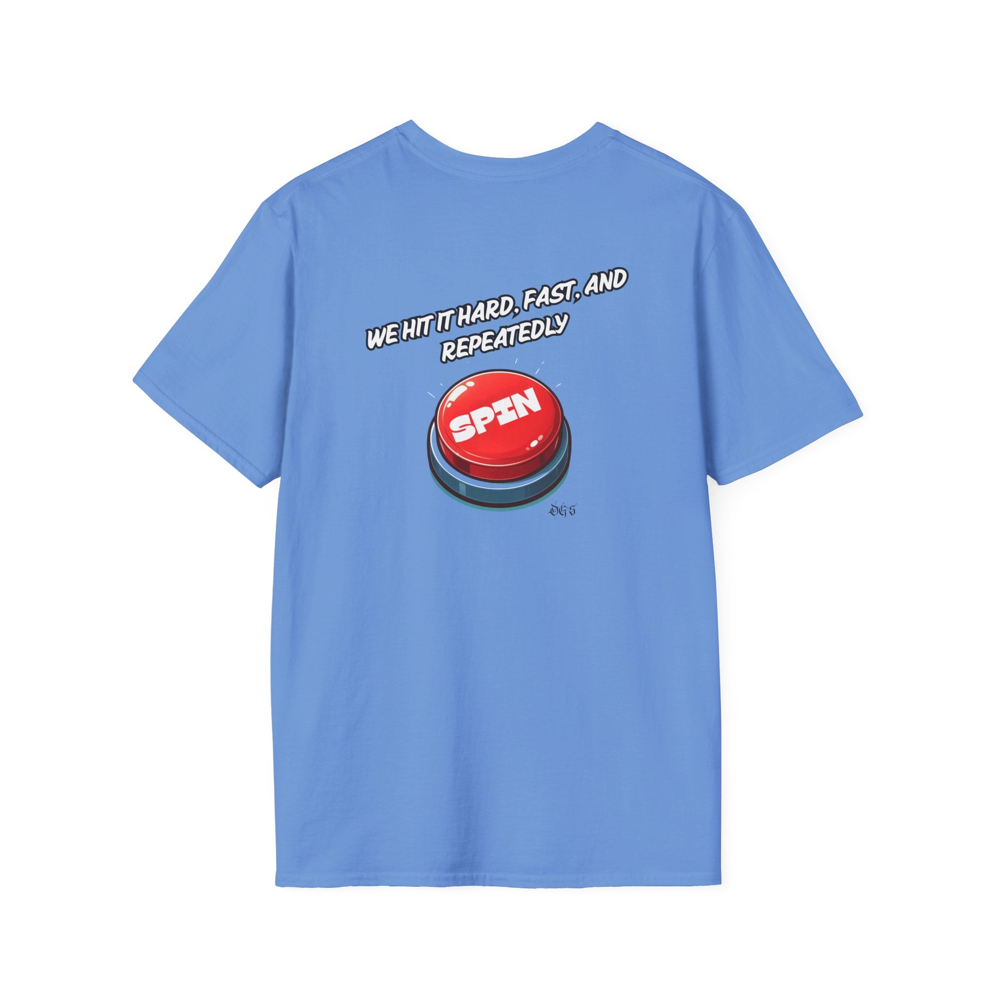 Funny Quote Spin to Win Flirty Tee, Unisex Softstyle T-Shirt, Gambling Shirt, Witty Saying Top, Gift for Gamblers, Humorous Graphic Tee