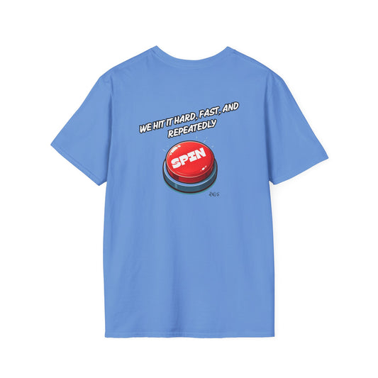 Funny Quote Spin to Win Flirty Tee, Unisex Softstyle T-Shirt, Gambling Shirt, Witty Saying Top, Gift for Gamblers, Humorous Graphic Tee