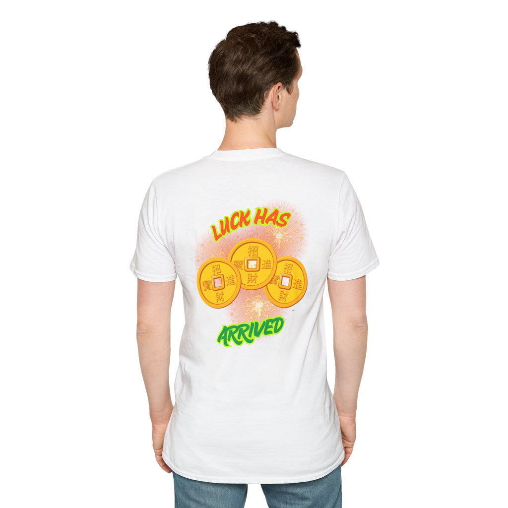 Luck Has Arrived Gambling Themed T-Shirt, Poker Player Gift, Casino Lover Tee, Card Game Apparel, Las Vegas Shirt