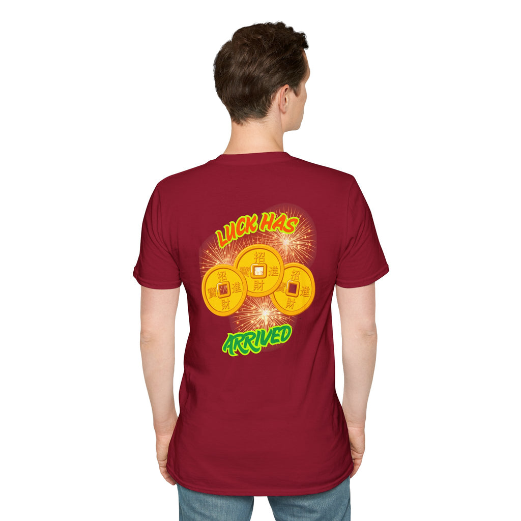 Luck Has Arrived Gambling Themed T-Shirt, Poker Player Gift, Casino Lover Tee, Card Game Apparel, Las Vegas Shirt