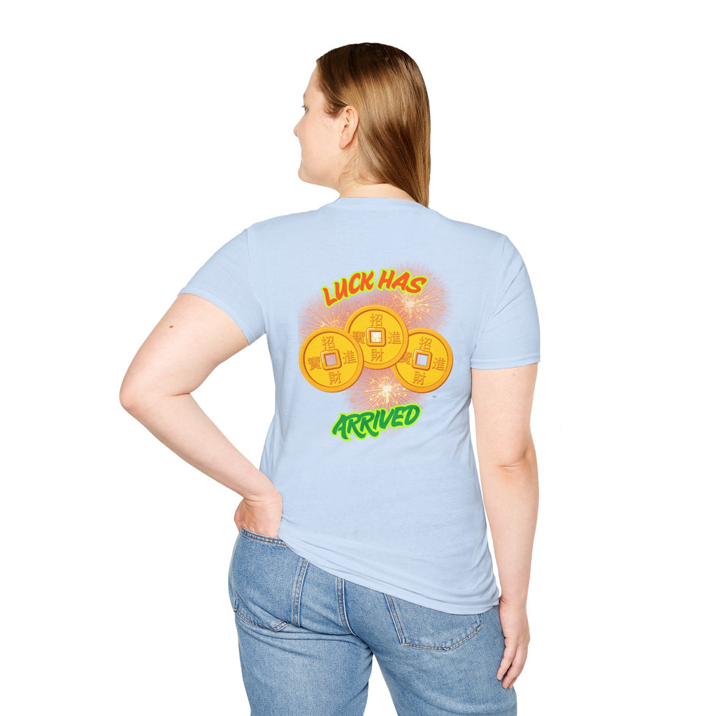 Luck Has Arrived Gambling Themed T-Shirt, Poker Player Gift, Casino Lover Tee, Card Game Apparel, Las Vegas Shirt