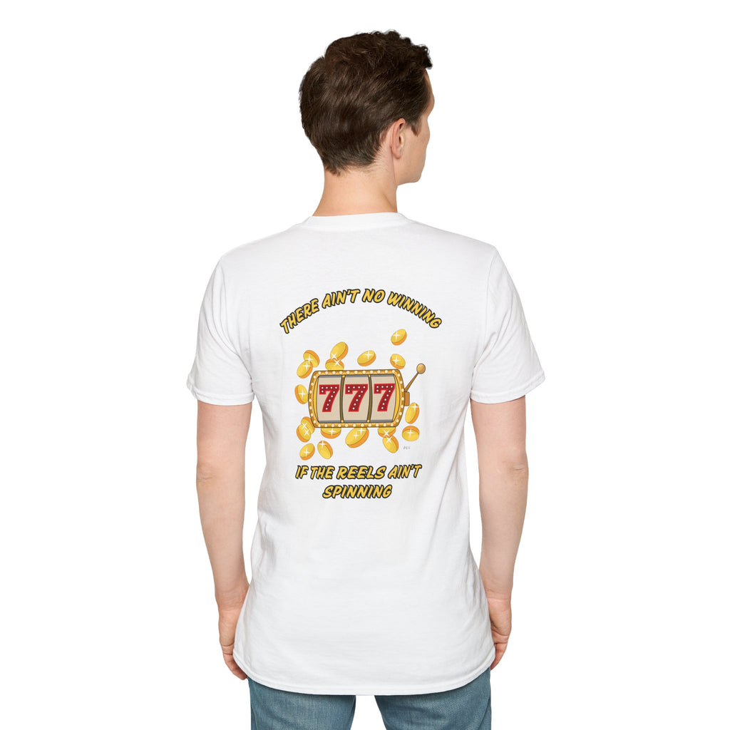 Lucky 7s Unisex Softstyle T-Shirt, Slot Machine Spin to Win Tee, Gambling Lover Gift, Casino Shirt, Vegas Vacation Top