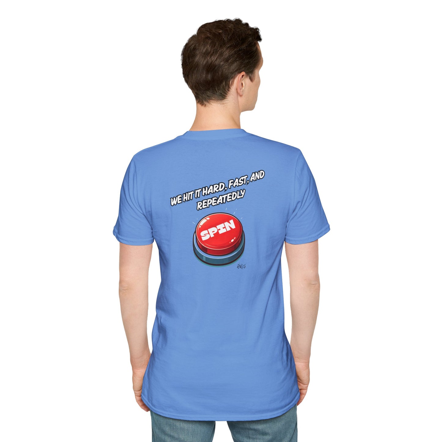 Funny Quote Spin to Win Flirty Tee, Unisex Softstyle T-Shirt, Gambling Shirt, Witty Saying Top, Gift for Gamblers, Humorous Graphic Tee