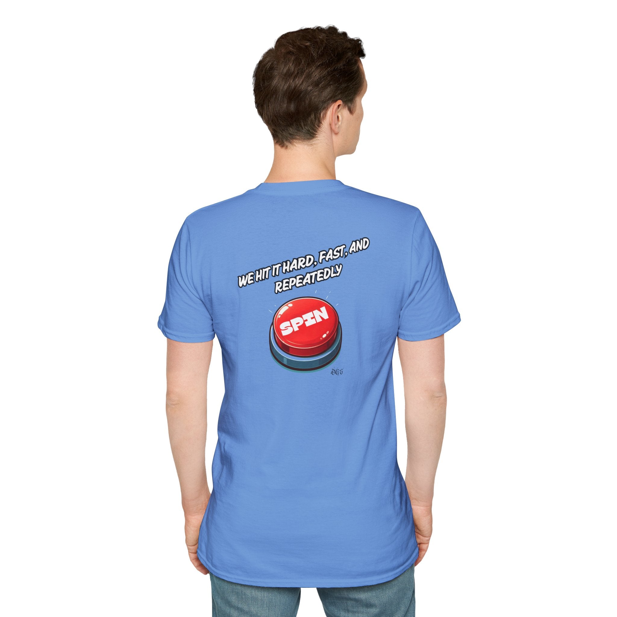 Funny Quote Spin to Win Flirty Tee, Unisex Softstyle T-Shirt, Gambling Shirt, Witty Saying Top, Gift for Gamblers, Humorous Graphic Tee