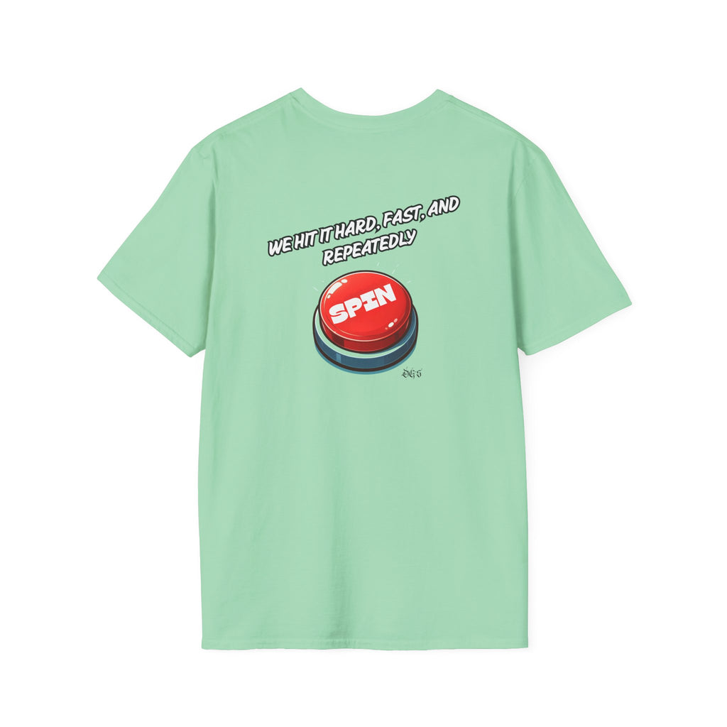 Funny Quote Spin to Win Flirty Tee, Unisex Softstyle T-Shirt, Gambling Shirt, Witty Saying Top, Gift for Gamblers, Humorous Graphic Tee