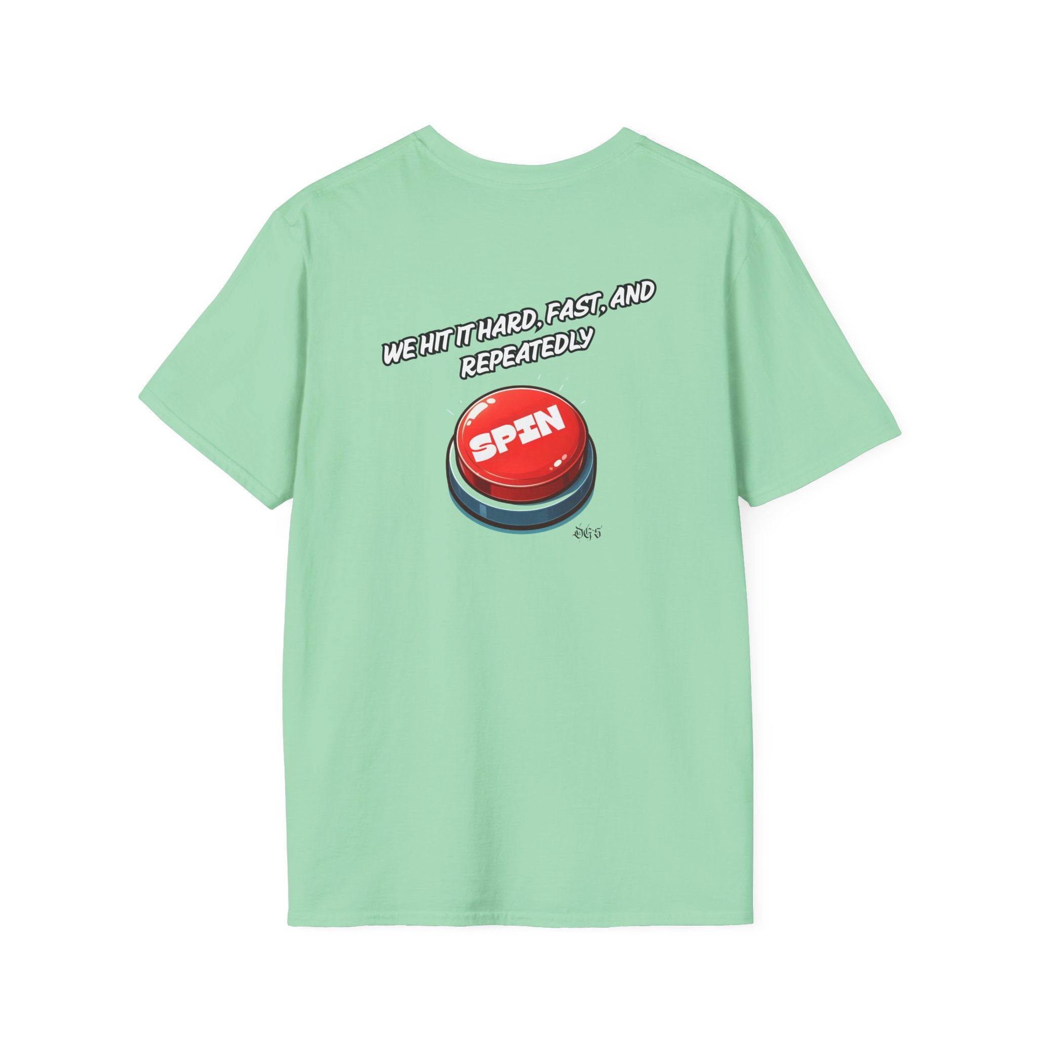Funny Quote Spin to Win Flirty Tee, Unisex Softstyle T-Shirt, Gambling Shirt, Witty Saying Top, Gift for Gamblers, Humorous Graphic Tee