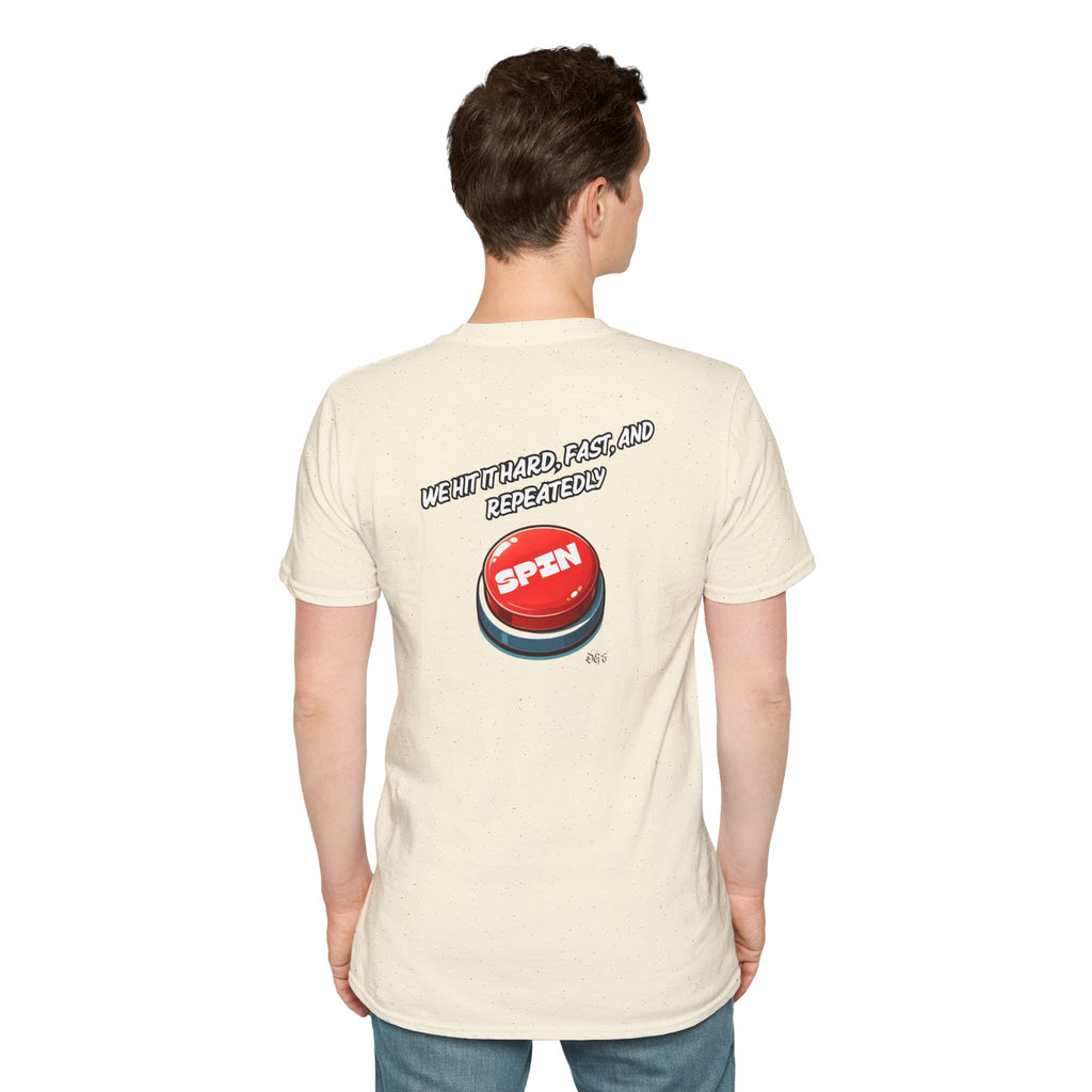 Funny Quote Spin to Win Flirty Tee, Unisex Softstyle T-Shirt, Gambling Shirt, Witty Saying Top, Gift for Gamblers, Humorous Graphic Tee