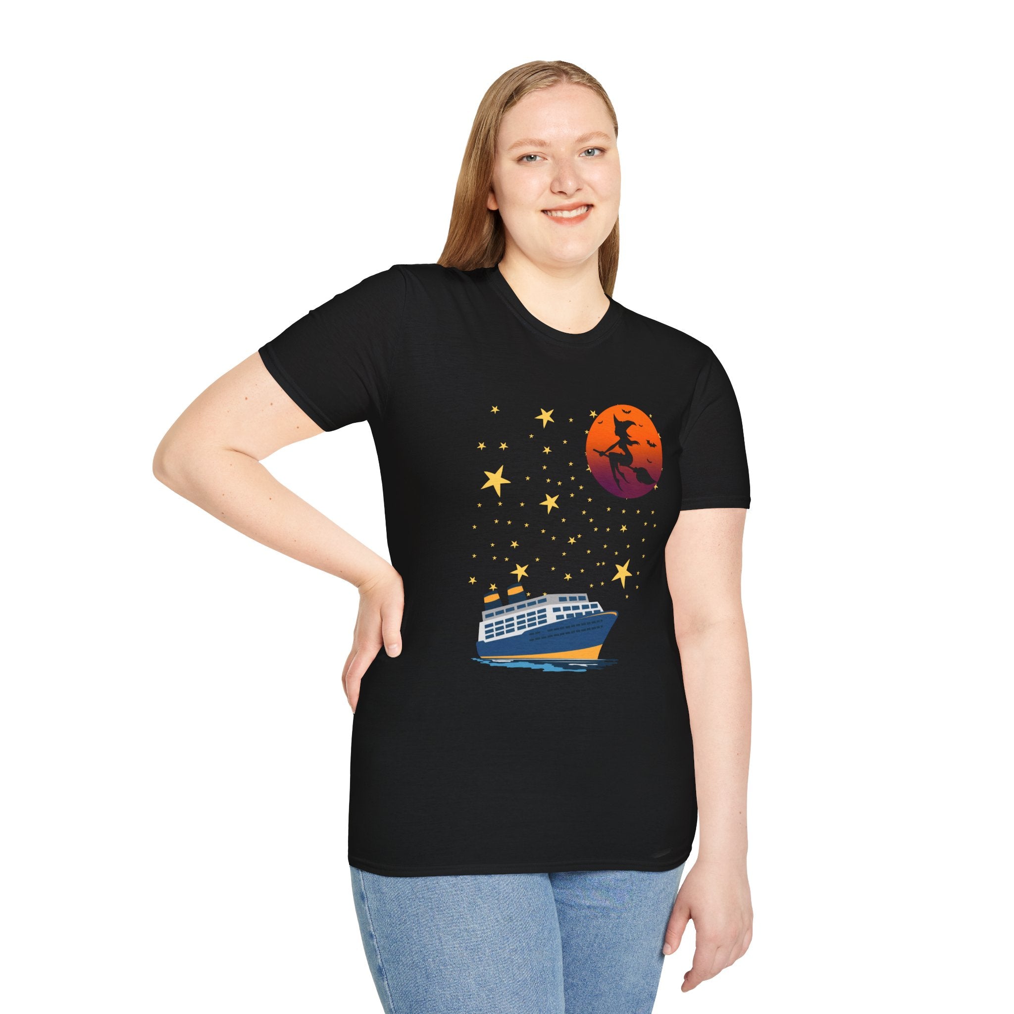 Spooky Cruise Womens Soft style T-Shirt, Halloween Shirt, Witchy Vibes Tee, Cruise Enthusiast Gift for Witches, Drink Up Witches Shirt