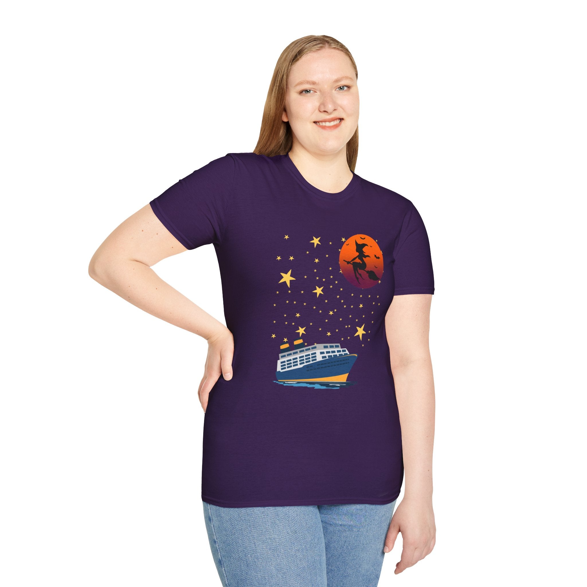 Spooky Cruise Womens Soft style T-Shirt, Halloween Shirt, Witchy Vibes Tee, Cruise Enthusiast Gift for Witches, Drink Up Witches Shirt