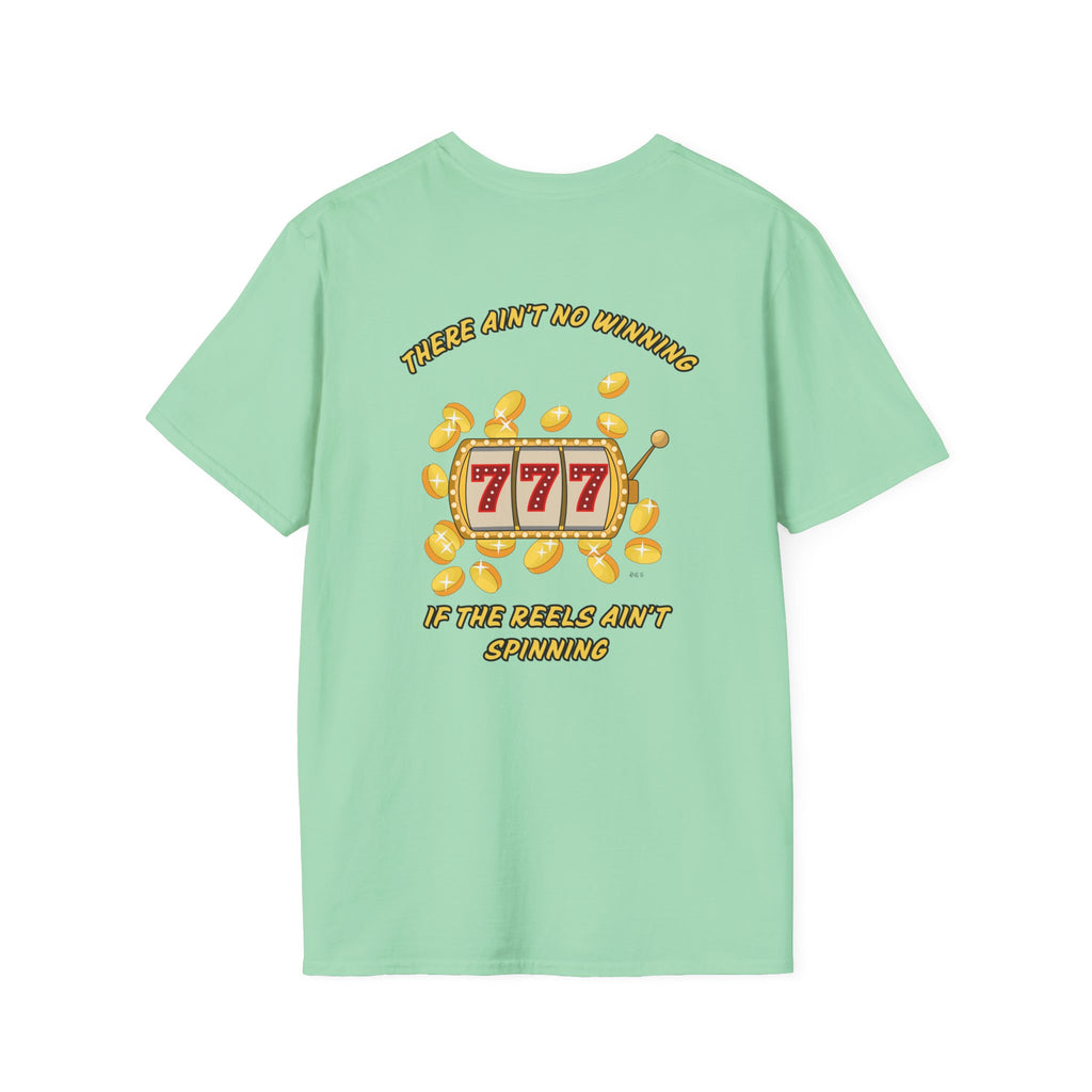 Lucky 7s Unisex Softstyle T-Shirt, Slot Machine Spin to Win Tee, Gambling Lover Gift, Casino Shirt, Vegas Vacation Top