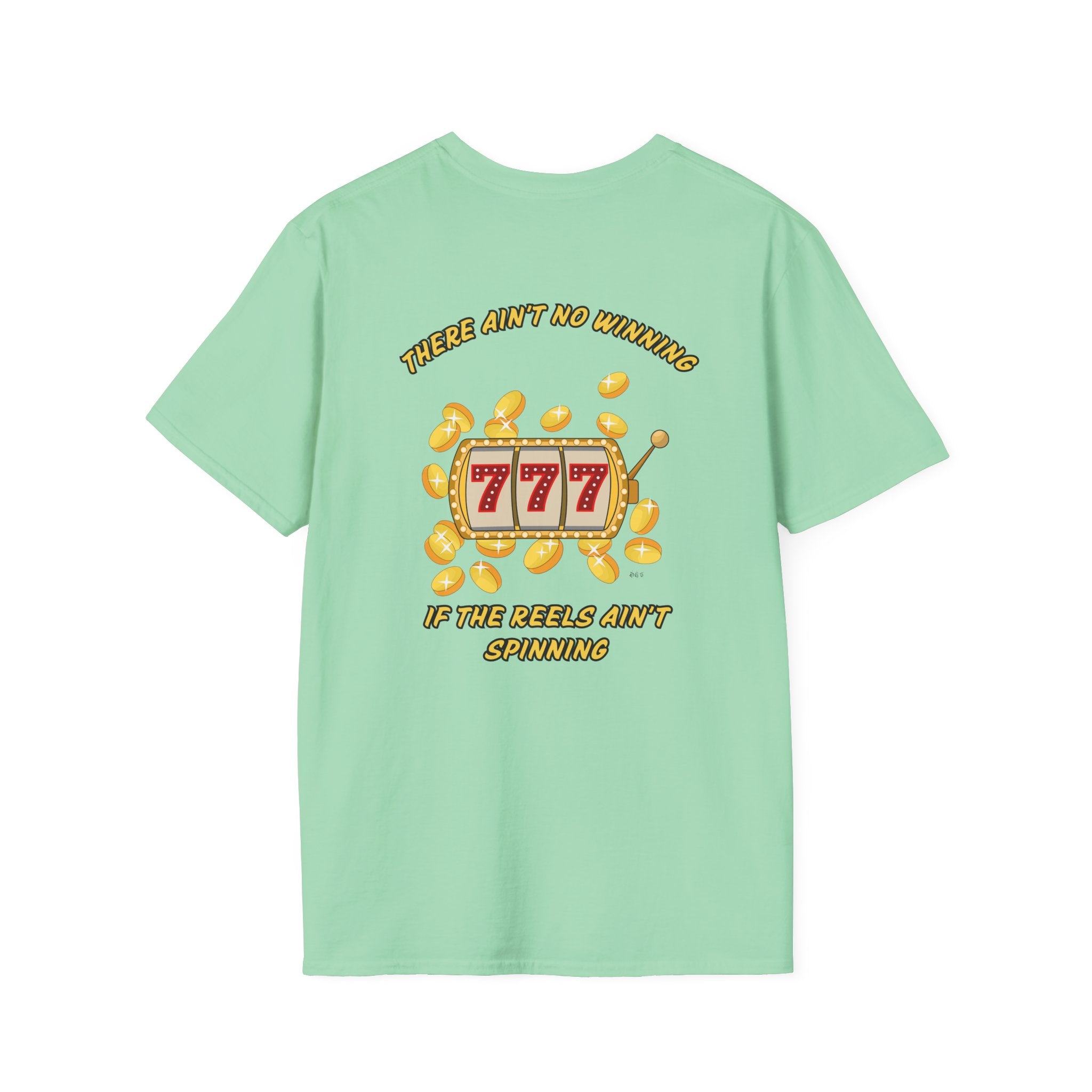 Lucky 7s Unisex Softstyle T-Shirt, Slot Machine Spin to Win Tee, Gambling Lover Gift, Casino Shirt, Vegas Vacation Top